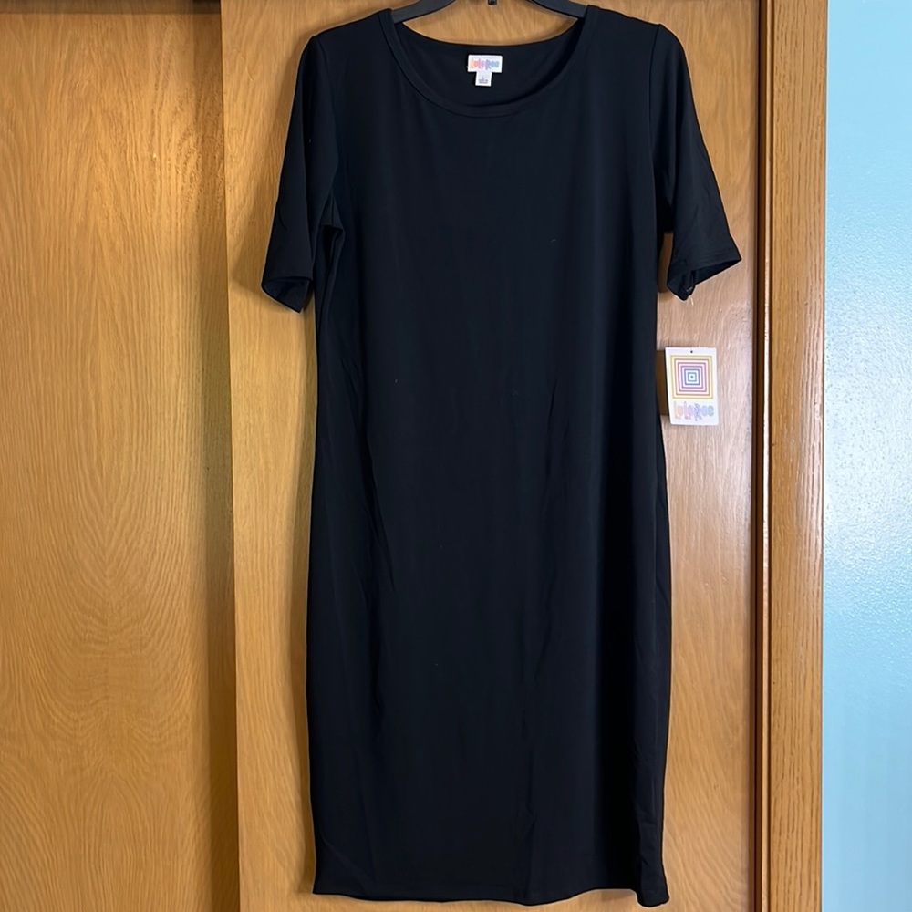 Lularoe black Julia style dress, size large